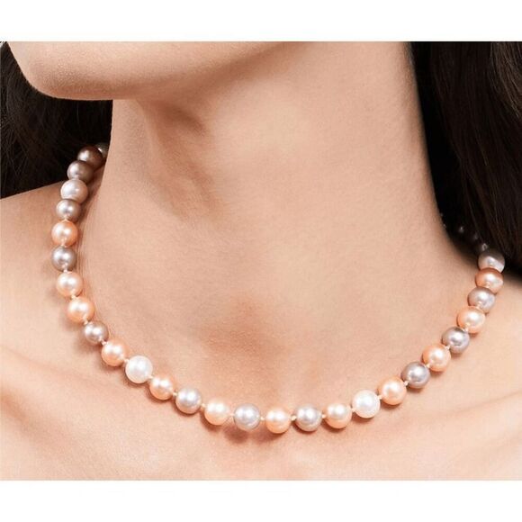 THE PEARL SOURCE 6.5-7.0mm Freshwater Multicolor Pearl Necklace - AAA Quality 18 - Picture 6 of 6